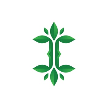 Modern and Elegant letter I leaf or leaves logo vector