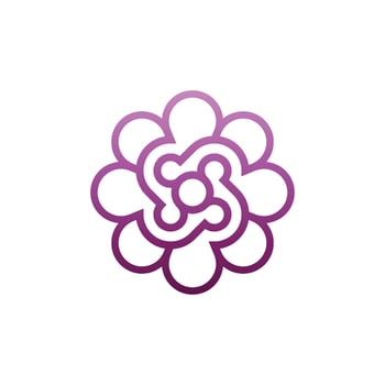 modern flower community people outline logo vector
