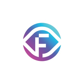 Initial letter F modern eye vision logo vector