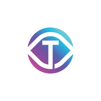 Initial letter T modern eye vision logo vector