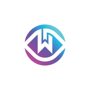 Initial letter W modern eye vision logo vector