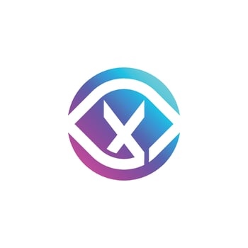 Initial letter X modern eye vision logo vector