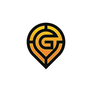 Modern initial letter G pin location map logo vector