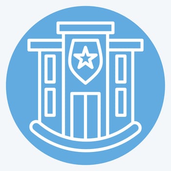 Icon Police Station. related to Icon Building symbol. blue eyes style. simple design editable. simple illustration vector