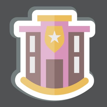 Sticker Police Station. related to Sticker Building symbol. simple design editable. simple illustration vector