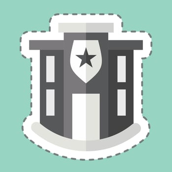 Sticker line cut Police Station. related to Sticker line cut Building symbol. simple design editable. simple illustration vector