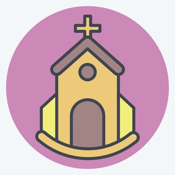 Icon Church. related to Icon Building symbol. color mate style. simple design editable. simple illustration vector