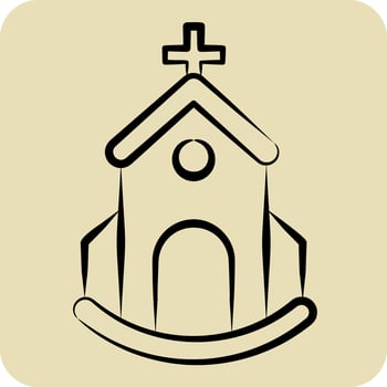 Icon Church. related to Icon Building symbol. hand drawn style. simple design editable. simple illustration vector