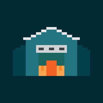 pixel garage house vector