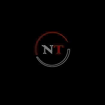NT creative modern letters logo design template vector