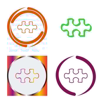Unique Puzzle Piece Vector Icon