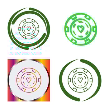 Unique Poker Chips Vector Icon