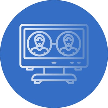 Virtual Team Management Vector Icon Design