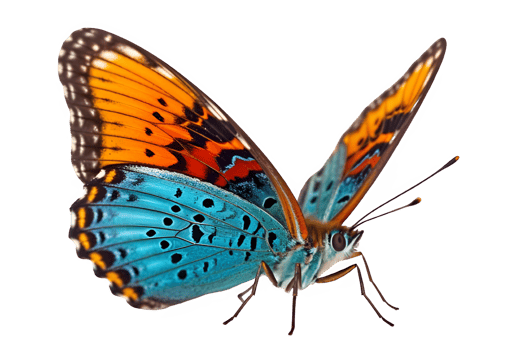 butterfly side view isolated on transparent background ,generative ai png