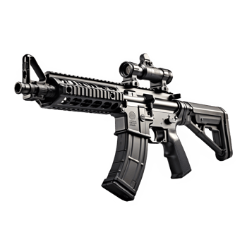 rifle png ,machine gun weapon isolated on transparent background ,generative ai