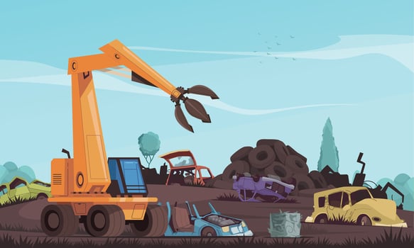 Car Dump Cartoon vector
