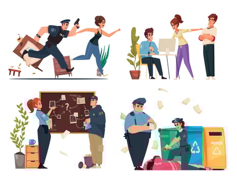 Police Cartoon Set vector