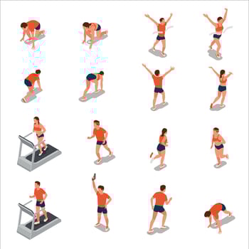 Running People Set vector