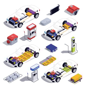 PHEV Vehicles Set vector