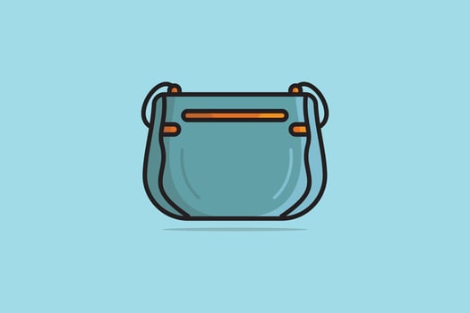 Girls Fashion Party Purse vector illustration. Beauty fashion objects icon concept. Elegant ladies bright leather bag vector design on blue background.