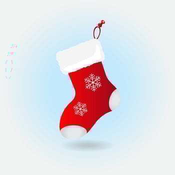 Christmas stocking. Greeting card. Vector illustration. EPS 10