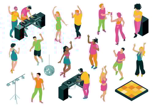 Isometric DJ Party Set vector
