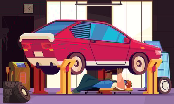 Auto Service Illustration vector