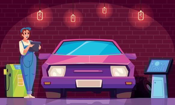 Auto Service Flat Illustration vector