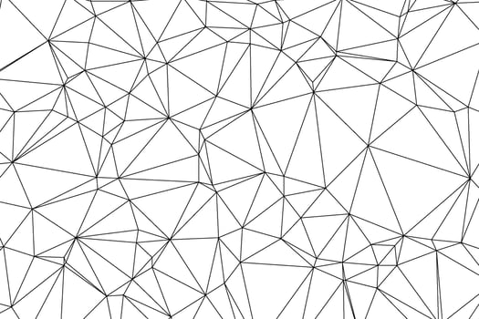 Abstract black line polygon geometric triangle on white vector background.