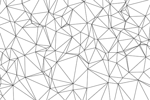 Abstract black line polygon geometric triangle on white vector background.