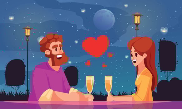 Romantic Relationship Vector Illustration