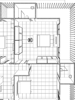 3D illustration of building project vector