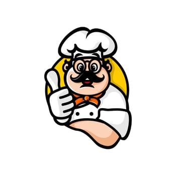 chef cute face cartoon vector