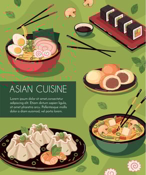 Asian Food Cartoon vector
