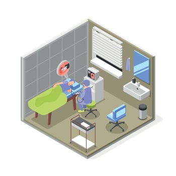 Gastroscopy Isometric Composition vector