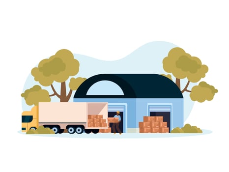 Warehouse Logistic Flat Composition vector