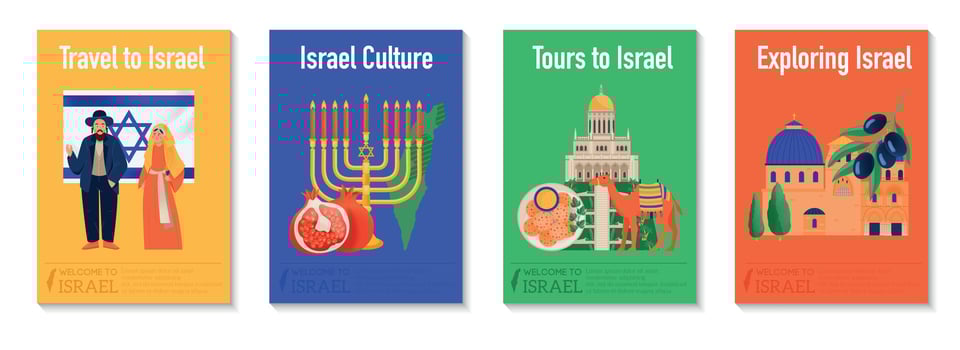 Israel Posters Set vector