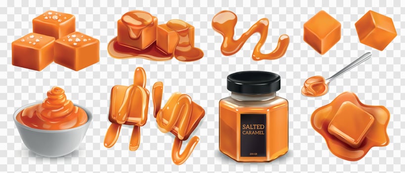 Salted Caramel Transparent Set vector