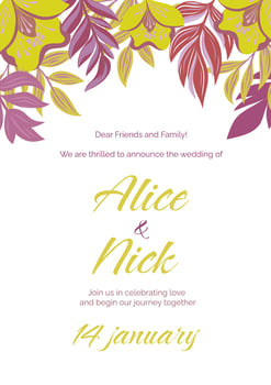 Decorative template card with colorful floral elements. Frames with flowers and leaves, can be used as wedding invitation, greeting card or in any decorative design. vector