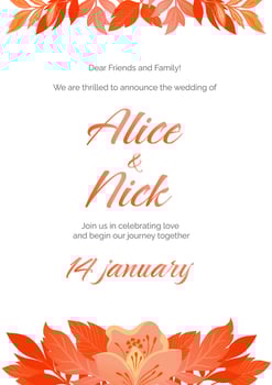 Decorative template card with colorful floral elements. Frames with flowers and leaves, can be used as wedding invitation, greeting card or in any decorative design. vector
