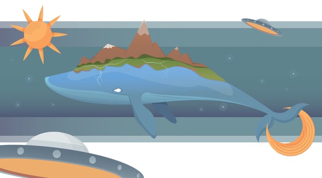 Earth Theory Whale Composition vector