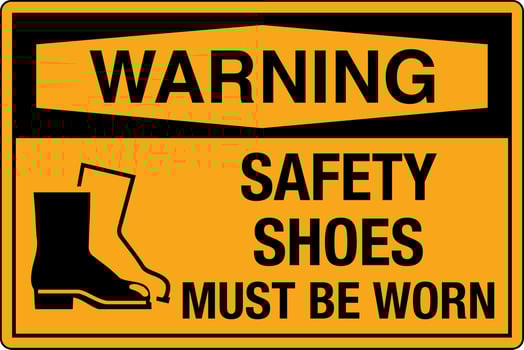 OSHA safety signs marking label standards danger warning caution notice Safety Shoes Must Be Worn vector