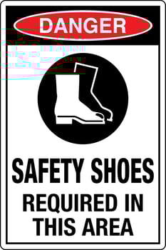 OSHA safety signs marking label standards danger warning caution notice Safety Shoes Required In This Area vector