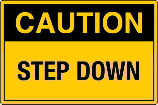 OSHA safety signs marking label standards danger warning caution notice Step Down Yellow vector