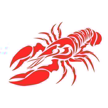 graphic vector illustration of tribal art design lobster shrimp tattoo