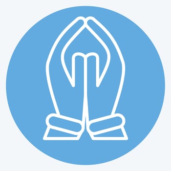 Icon Pray. related to India symbol. blue eyes style. simple design editable. simple illustration vector