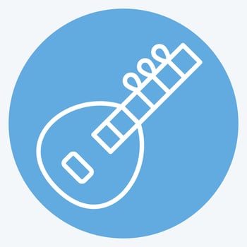 Icon Sitar. related to India symbol. blue eyes style. simple design editable. simple illustration vector