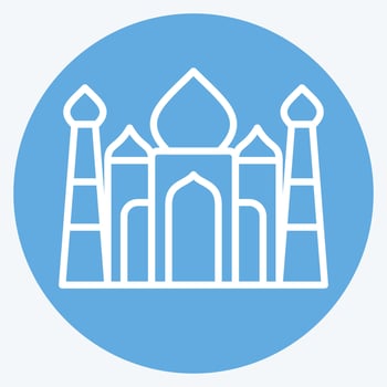 Icon Taj Mahal. related to India symbol. blue eyes style. simple design editable. simple illustration vector