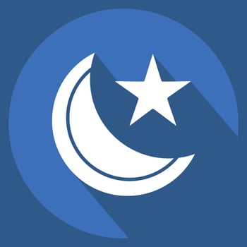 Icon Muslim. related to India symbol. long shadow style. simple design editable. simple illustration vector