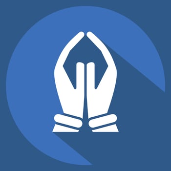 Icon Pray. related to India symbol. long shadow style. simple design editable. simple illustration vector